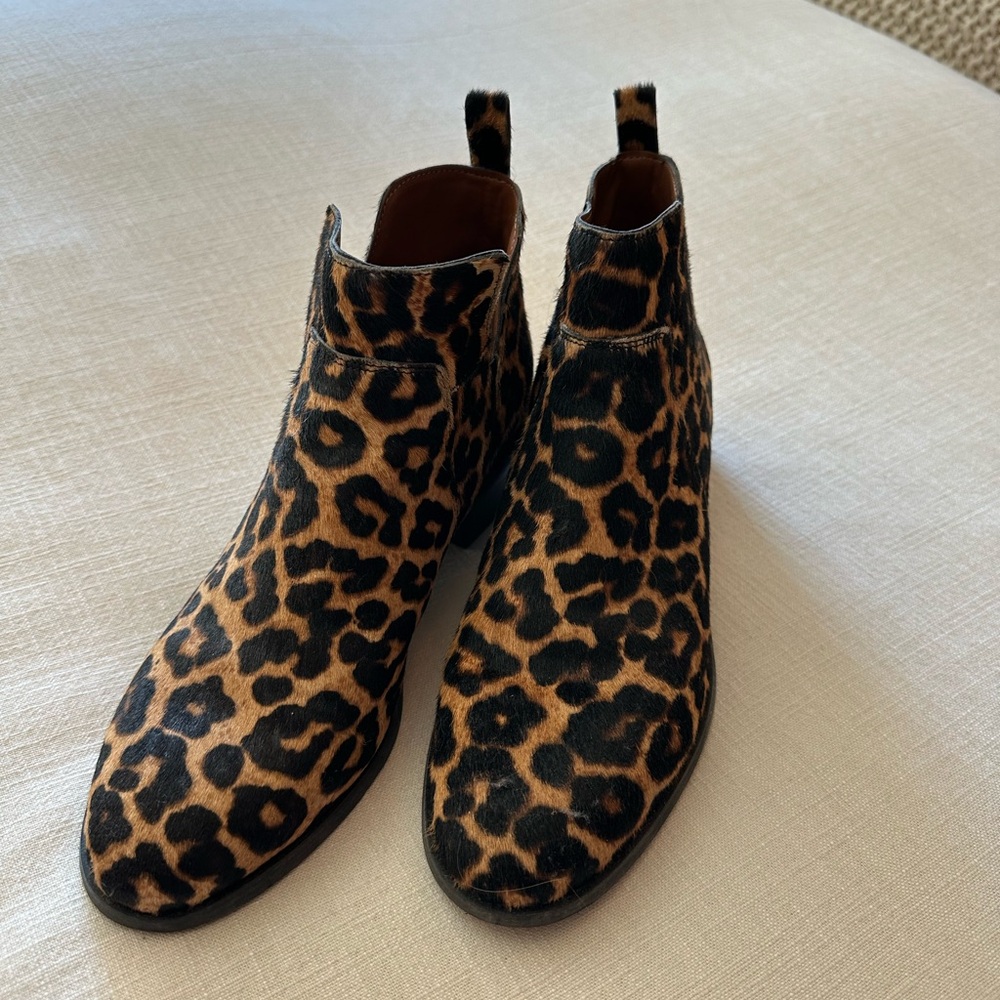 Franco Sarto Leopard Print Ankle Boots